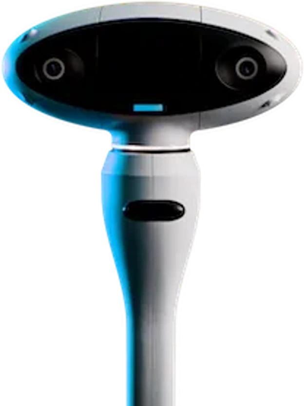The stereoscopic tracking camera on Eve, the clinic's Navident unit